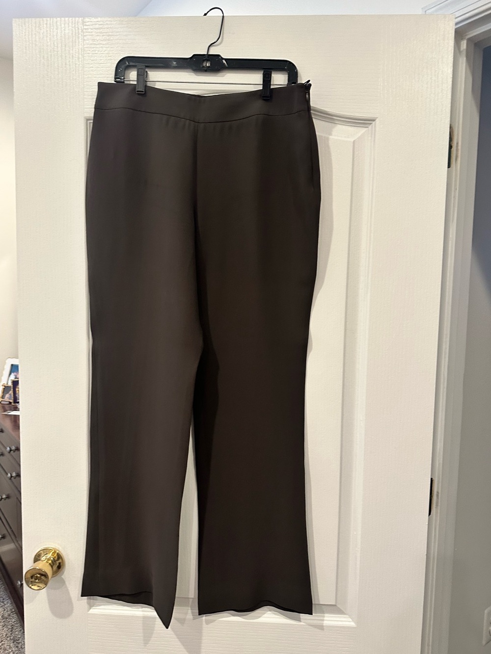 Giorgio Armani Straight-Leg Dress Pants in Dark Brown